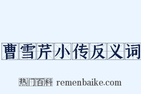 曹雪芹小传反义词是什么意思的图片